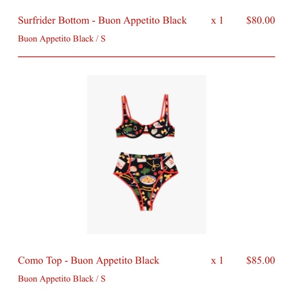 Lisa Says Gah Black and Red Patterned Bikini - Picture 11 of 11